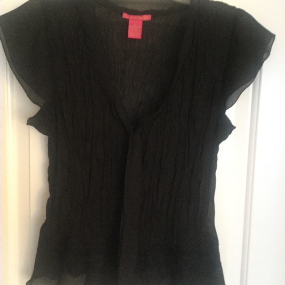 Black blouse sheer Size L NWOT